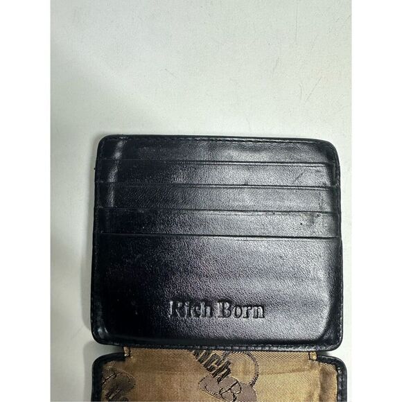 Rich Born Black Leather 12 Slides Cardholder ID Holder - Picture 3 of 10